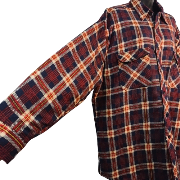 Vintage Midwest Traders Men's Plaid Quilted Flannel Shirt Sz XLT - Picture 6 of 8